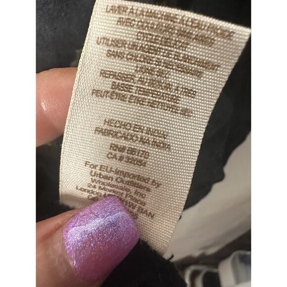 $168 Free People Anouk Black Combo Gold Olive Embroidered Mini Dress‎ S Bohemian - Picture 5 of 10